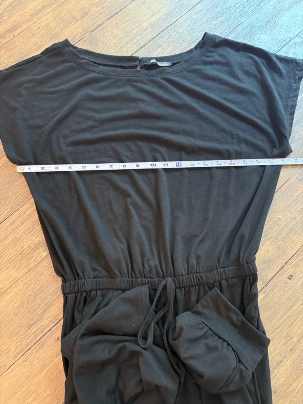 PrettyGarden Black Short Sleeve Jogger Jumpsuit Romper Large Drawstring Waist - Picture 9 of 10